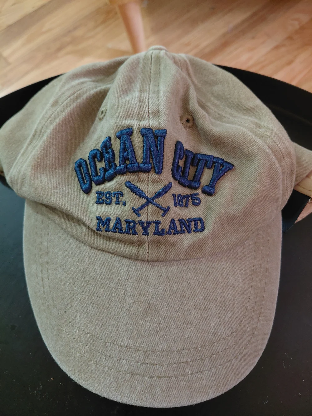 Freestyle Tan Cap with Navy Tag